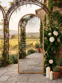 Customized Mirror Sticker Wedding Decor - Wedding Signage Decor DIY Wedding Stickers - Mirror Sticker "Welcome To The Wedding" - Customized Mirror Letter Sticker Decals - Just Married - Wedding Marriage Decor/Modern Wedding Welcome Sign/Personalized Newlyweds Name And Date/Mirror Sticker - Bridal Shower - Multicolor - View 2