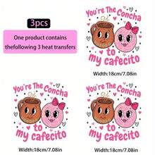 New 2026 Collection: Cotton T-Shirt With 3 Heat Transfer Stickers You're The Best Thing About My Little Coffee - Heat Transfer Decals For T-Shirts, Pillow Decoration, Durable And Washable Multicolor Plastic Stickers, Ideal For Backpacks, Pillows, Pants And Sofa Covers - High Quality Fade Resistant T-Shirt Prints, Suitable For Spring, Summer And Autumn. - 白色 - 查看 8