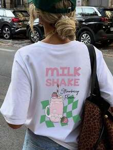 2026 Vår/Sommar Överdimensionerade Toppar, 100% Bomull, Dam Kortärmade T-shirts, Roligt Jordgubbs Milkshake Mönster, Enfärgad Rund Halsringning, Mjuk och Bekväm, Vardagskläder, Streetwear, Y2K, Strand, Examen, Semester, Topp, Sommar, Vår, T-shirt, Gym, Sport, Festtopp, Blus, Romersk, Vintage, Karneval, Alla hjärtans dag, Maija, Damtoppar, Damtoppar, Våroutfit, Jersey, Damvinterkläder, Damsommarkläder, Roliga T-shirts, Semester, Strand, Vardagskläder, Söta Toppar, Svart Topp, Vit Topp, Sommartoppar, Vår för Damer, Påskkläder för Damer, Karneval, Kontor/Vardagsrum/Hem/Minimalist, Western Dam, Outfits, Amerikansk Retrostil, Unisex, Ytterkläder, Höst, Överdimensionerad - Vit - Visa 8