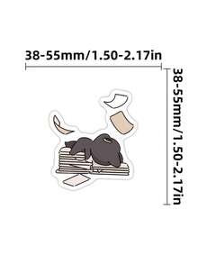 50pcs Black Cat Stickers Cute Animal Stickers Cat Party Gifts Waterproof Vinyl Stickers - Multicolor - View 8