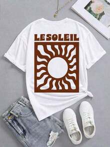 New Summer 2026 Collection, Sunflower Print Holiday T-Shirt, Short Sleeve Graphic Tee With Round Neck, Loose And Casual Fit For Women, Unisex Urban Vintage Style Cotton For Back To School Season, Sizes: S–7XL; Ships In 24 Hours. Breathable And Comfortable. - 白色 1 - 查看 4