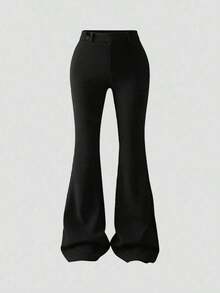 Pantalones casuales de unicolor para mujer - Negro - Ver 1