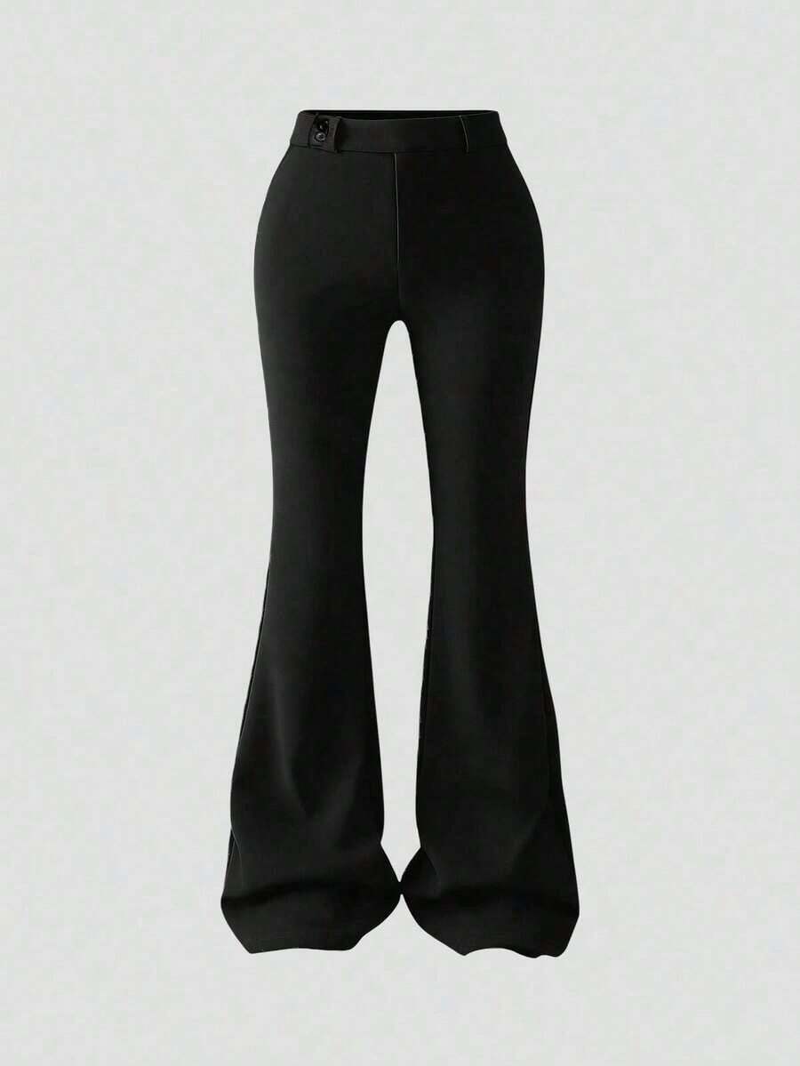 Pantalones casuales de unicolor para mujer - Negro - Ver 1