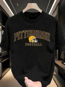 Cute Unisex Premium Casual T-Shirts, Mexican National Soccer Team T-Shirt, Pittsburgh Graphic Soccer T-Shirt - Gift For Men | Pittsburgh American Football Graphic Tee, Perfect For Game Day | Basic Crew Neck T-Shirt For Soccer Enthusiasts | 172% Cotton | Comfortable And Soft | Made In The USA | Soccer Jerseys Direct From The Factory - 黑色 - 查看 6