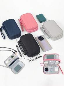 1 buah Tas Penyimpanan Aksesori Digital Dua Lapis, Tas Penyimpanan Elektronik untuk Perjalanan, Organizer Kabel Data Universal, Cocok untuk Tas Penyimpanan Ponsel, Organizer Kabel Data, Dompet Koin, Tas Penyimpanan Perhiasan dengan Kompartemen, Cocok untuk Power Bank, Mouse, Charger, Kabel Data, Hard Drive Mobile, Casing Pelindung, Tas Penyimpanan, Tas Earphone untuk Perjalanan - MultiWarna - View 4
