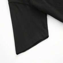 Plumas Degradadas Playera de Algodón Negro Suave y Fresca - Negro - Ver 5