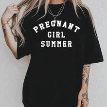 Camiseta de Maternidad de Verano – Camiseta Atrevida para Anunciar el Embarazo para Futuras Mamás, Camiseta con Gráfico de Mamá Adorable, Top para Revelar el Embarazo, Regalo para Futura Mamá, Camiseta Casual de Algodón para Verano, Atuendo Moderno para Anunciar el Bebé, Perfecto para el Estilo de Futura Mamá - Negro - Ver 2