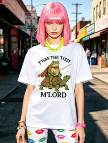 Camiseta de manga corta con cuello redondo suave y casual de verano para mujer, tops para salir, algodón, vintage, estilo callejero europeo y americano, casual deportivo, estilo unisex, estilo casual urbano, tops bonitos, Gen Z, curvy, ropa Y2K, camisetas divertidas, tops para damas, conjuntos de vacaciones para mujer, top lindo, camiseta gráfica, conjuntos de primavera, camisetas holgadas, ropa de calle retro, estilo de los 90, estilo de los 2000, subcultura, top negro, tops blancos, atuendo de fiesta de los 90. Negro - Blanco - Ver 3