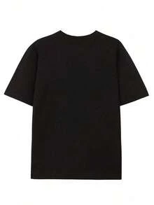 Camiseta Gráfica de Mujer con Estampado de Labios Rojos Latinos, País y Nacionalidad, Cuello Redondo, 100% Algodón - Negro - Ver 3