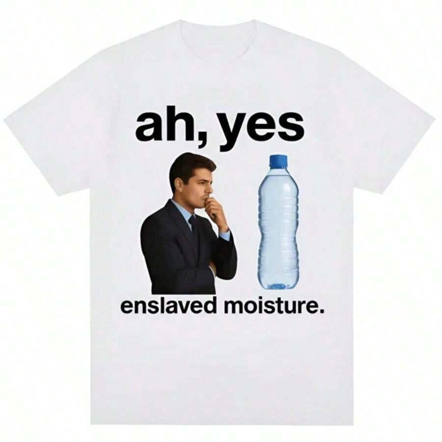 Camiseta con Gráficos de Memes Acuáticos Urban Sense Fun Enslaved para Hombres y Mujeres, Camiseta de Algodón 100% Estampada con Chistes Humorísticos de Verano (1) Regalo para el Día de la Madre ALDI Adecuado como regalo. playera de mujer. blusas>elegantes. boho chic,Top de mujer suave, transpirable y cómodo, ideal para primavera, verano y otoño, perfecto para vacaciones, viajes y uso diario. - Blanco - Ver 1