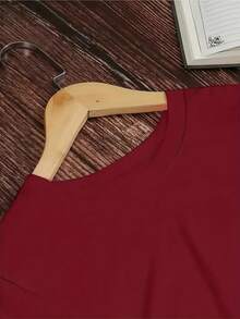 1 Women's Pure Cotton T-Shirt With Anime Letter Print, Simple Design, Comfortable And Breathable, Suitable For Everyday Casual Wear, Showcasing A Natural And Elegant Style, A Must-Have For Summer Parties, Local Shipping. 180g 100% Cotton. - 黑色 - 查看 8