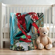 1pc S-Pider-Man Print Blanket,Retro Cartoon Style Throw Blanket,Cartoon Character Printed Blanket,All-Season Universal Nap Blanket,Character Home Decor Blanket,Modern Fashion Gift Suitable For Home Bedroom Bed Sofa Office Lunch Break Cover Picnic Blanket - Nhiều màu - Xem 4