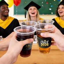 50 Pack 16 Oz Graduation Cups, Class Of 2026 Graduates Disposable ...