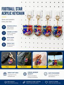 Barca Keychains, Lamin Yamal, Fermin, PEDRI, RAPHINHA, Football Fans Merchandise, Football Keychains, Car Key Chains, Bag Charms, Collectible Pendants, Party Favors, Birthday Gifts - Multicolor - View 3
