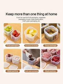 1/7pcs Stackable Square Food Storage Containers, Refrigerator Freezer Soup Bowls With Lids, Bento Lunch Boxes, Suitable For Storing Meat, Vegetables, Fruits, Snacks, Microwave & Dishwasher - Multicolor - View 5