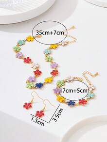Elegant Personalized Purple Flower Bead Jewelry, Versatile High-End Gift - Colorful - View 4