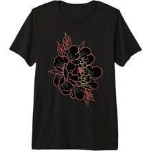 1 Piece Of A Glitch Roses. Vaporwave Otaku Glitch Art Print Gif T-Shirt For All Seasons, 100% Cotton, Single-Sided Print, Crew Neck, Short Sleeve, Unisex, Base Layer, 180g Cotton. - 顏色 3 - 查看 1