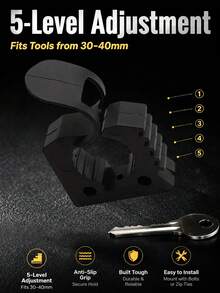 2pcs Quick Release Tool Mounting Clips, 30-40mm Adjustable Rubber Fasteners, Suitable For Shovel/Axe, Universal Fit For Car Roof Rack/Off-Road Vehicle/ATV/UTV, Stable Anti-Scratch Tool Storage Clips - Fastener - View 4