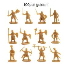 100 Pieces/Set Of Antique Soldier Miniatures, Decorative Home Model, Micro Mold With Multiple Poses, Medieval Knight Style TMZ - MIX -100PCS - View 11