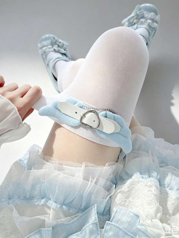 1 Pair Original Candy-Colored 3D Wing Over-The-Knee Socks, Women Velvet Non-Slip Thin Thigh High Lolita Stockings