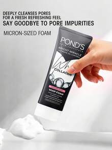 Pond's 溫和弱酸性控油泡沫洗面乳，微氣泡濃密泡沫含菸鹼醯胺，溫和控油、清潔毛孔、維持油水平衡、亮白肌膚，適合敏感肌，清爽不緊繃 - 膠原蛋白控油 - 查看 4