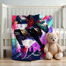 1pc S-Pider-Man Print Blanket,Retro Cartoon Style Throw Blanket,Cartoon Character Printed Blanket,All-Season Universal Nap Blanket,Character Home Decor Blanket,Modern Fashion Gift Suitable For Home Bedroom Bed Sofa Office Lunch Break Cover Picnic Blanket - Multicolor - View 4