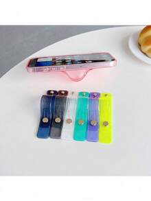 1pc Silicone Phone Wrist Strap Stand, Adhesive Back Finger Ring Pull Grip Holder, Anti‑Lost Anti‑Drop Hand Band Support Bracket, Universal Portable Phone Accessory For All Smartphones - Wristband Ring Buckle - View 5