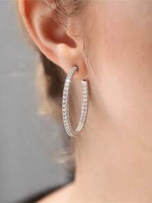 1 Pair Romantic Cubic Zirconia Earrings, Wedding Engagement Anniversary Party Jewelry Gift For Women - 4# - View 10