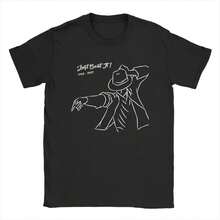 Harajuku T-Shirt, Popular Summer King Of Pop M - Michaels J - Jackson Fans, Art Fashion T-Shirt, Men's Aesthetic Cotton Fashion T-Shirt, Short Sleeve Blouse - 黑色 - 查看 1