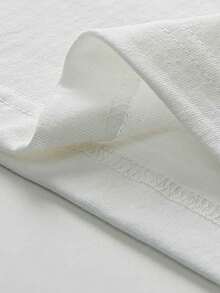 Women's Pure Cotton T-Shirt, Short Ribbon Print T-Shirt With Support Team Design, Women's Short Sleeve Round Neck T-Shirt, Pure Cotton Breathable Casual Sports Top, Holiday Gift. - 白色 - 查看 4