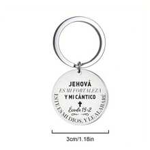 1pc Stainless Steel Inspirational Keychain, Engraved Spanish Scripture, Durable And Elegant, Religious Accessory - Silver - View 12
