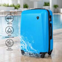 W WINGS 20"、24"、28" ABS+ 硬殼行李箱套裝 | 密碼鎖、伸縮手把、360°旋轉輪，適用於度假與商務旅行 - 藍色 - 查看 9
