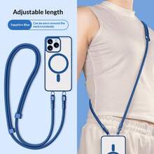 Adjustable Phone Lanyard, Anti-Lost Anti-Drop Long Strap, Multifunctional Phone Accessory, 7mm Thick Braided Cord, Fashionable High-End Hanging Decoration, Suitable For Outdoor Travel, Hiking, Shopping, Anti-Theft, Key Chain, Gift For Family And Friends - Multicolor - Double Ear Clips - View 13