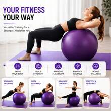 25cm Premium Anti-Burst Yoga Ball - Enhance Gymnastics, Postpartum Recovery And Fitness Training Core Strength, Flexibility And Balance - Thick, Durable, Anti-Burst Design For Workout Experience - Multicolor - View 2