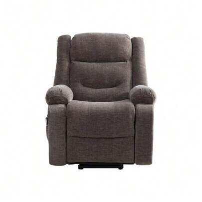 Multifunctional Electric Recliner With Lift-Assist, Massage And Heating Functions, Electrically Adjustable Backrest And Footrest, And Side Storage Pockets. - Light Khaki