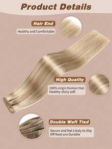 Yilite 22 Inch Hand-Sewn Human Hair Extensions Tape-In Hair Extensions Remi Human Hair Brown Invisible Weave Hair Extensions For Women - S18/613 - View 3