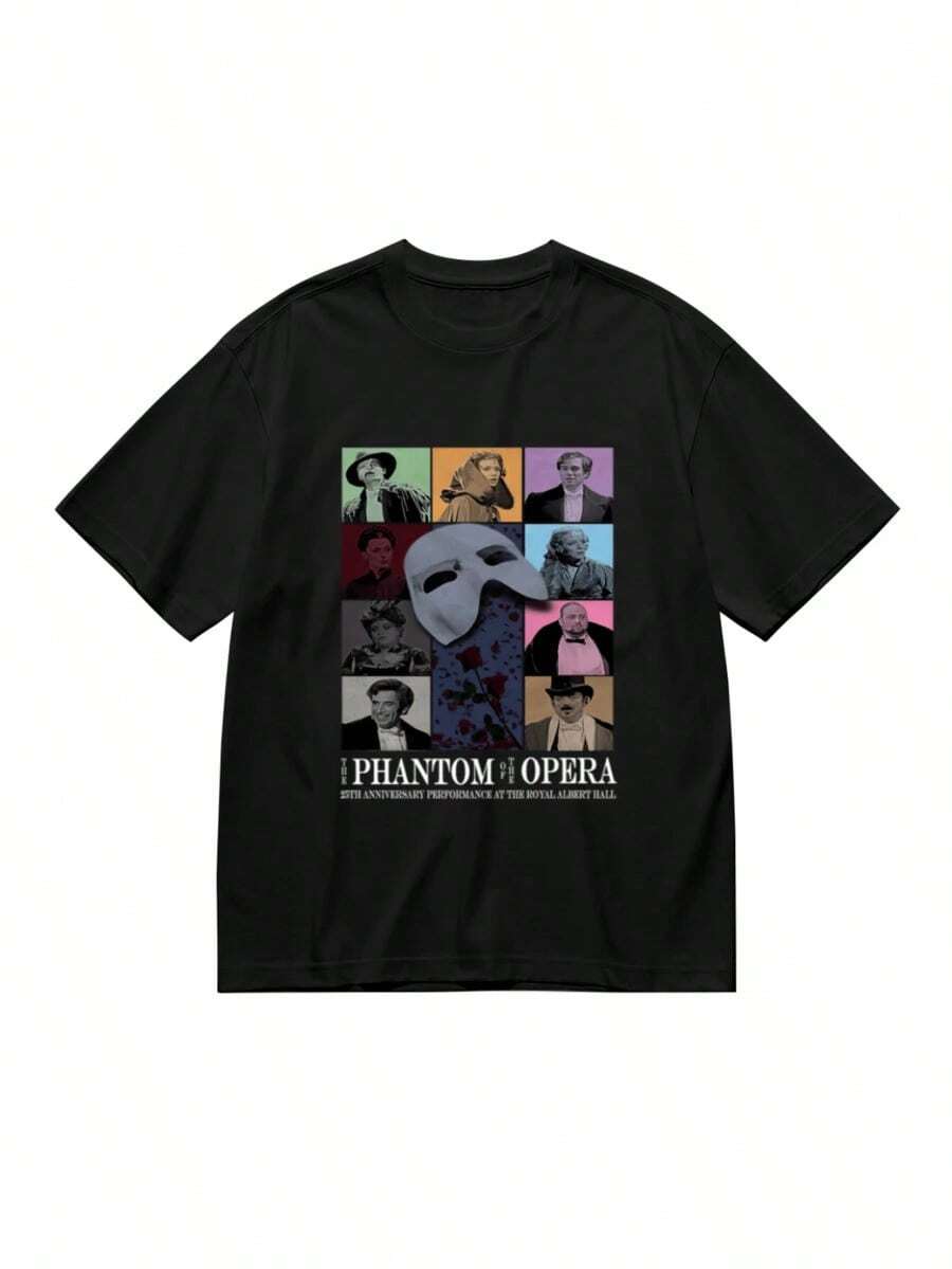1 Cotton T-Shirt For The 25th Anniversary - Minimalist Basic Casual T-Shirt, High Quality And Heavyweight, Streetwear Style With Drop Shoulders, Versatile Plain T-Shirt For Men And Women, Ideal For DIY Projects And Everyday Wear, 180g 100% Cotton. - 黑色 - 查看 1