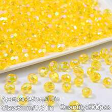 100-500pcs Acrylic Shiny Faceted Corner Beads - DIY Handmade Beading, Suitable For Jewelry Making, Handicrafts, Translucent Material - Faceted Beads - View 30