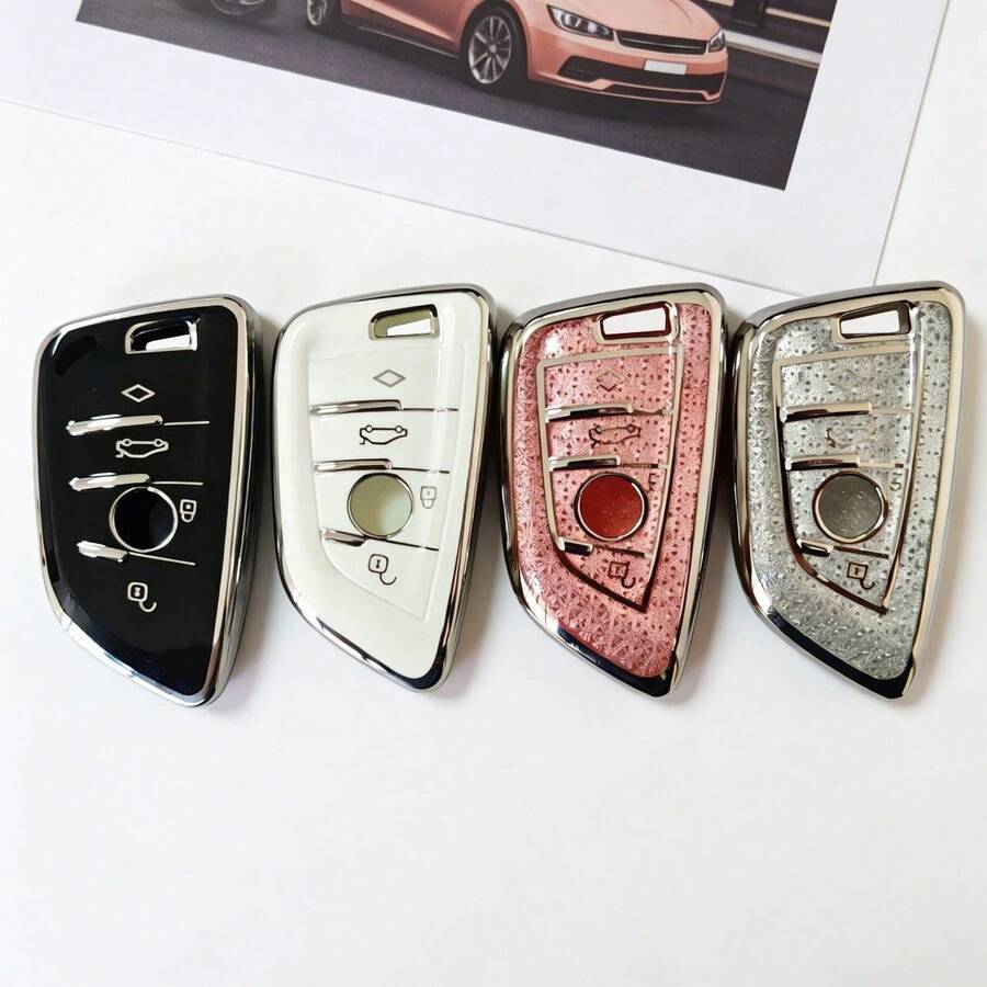 1 chiếc ốp chìa khóa xe hơi bằng chất liệu TPU, ốp chìa khóa chuyên dụng 4 nút, phù hợp với các dòng xe BMW 2022 X3 X1 X5 X6 / BMW 5 Series mới / 530li / 525. - A - Xem 1