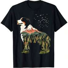 1 Piece Hiking T-Shirt With Bernese Mountain Dog Design, All Seasons, 100% Cotton, Single-Sided Print, Crew Neck, Short Sleeve, Unisex, Base Layer, 180g Cotton - 顏色 3 - 查看 6