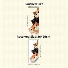 1pc Cute Peeking Cats Wall Sticker, PVC Material, Peel And Stick Easy To Apply, For Door Frame Bedroom, Whimsical Cat Decor - Multicolor - View 4