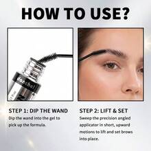 Quick-Dry Wild Brow Gel, Waterproof Long-Lasting Eyebrow Pomade For Natural Fluffy Effect, 3D Sculpting Gel, Smooth Blending Hair-Like Strokes For Perfect Brow Shape, Multiple Shades Available - Clear - View 5