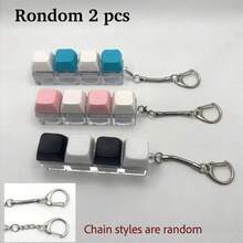 1 pieza Llavero antiestrés estilo teclado 4 en 1 con clip portátil, colgante lindo y curativo para llaves/bolso - colores mezclados - Ver 8