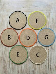 1/4/6pcs Bohemian Style Round Placemats, Natural Linen With Tassel & Shell Edge, Non-Slip Coasters For Table, Office Desk, Holiday Party, Birthday, Wedding, Home Decor - Multicolor - View 3