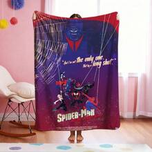 1pc S-Pider-Man Print Blanket,Retro Cartoon Style Throw Blanket,Cartoon Character Printed Blanket,All-Season Universal Nap Blanket,Character Home Decor Blanket,Modern Fashion Gift Suitable For Home Bedroom Bed Sofa Office Lunch Break Cover Picnic Blanket - Nhiều màu - Xem 1