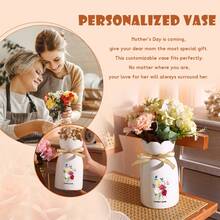 1 pièce Vase en céramique personnalisé avec papillon, personnalisable avec 1 à 8 noms, vase à fleurs de style minimaliste, décoration pour salon et chambre à coucher, vase décoratif pour meuble TV, plante hydroponique en céramique, arrangement floral créatif, centre de table pour salle à manger, décoration d'intérieur élégante, cadeau personnalisé avec nom pour amis, famille, êtres chers - Multicolore - Voir 8