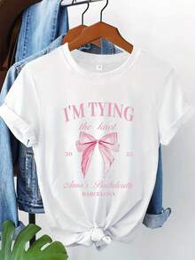 Modern, Casual Women's T-Shirt, Perfect For Parties And Lounging At Home, 100% Cotton, Loose Fit. Personalized T-Shirts For Brides And Bridesmaids - 'I'm Getting Married' T-Shirt - Perfect For Bachelorette Parties, Wedding Parties, And As A Gift For The Bride And Her Attendants - 白色 - 查看 1
