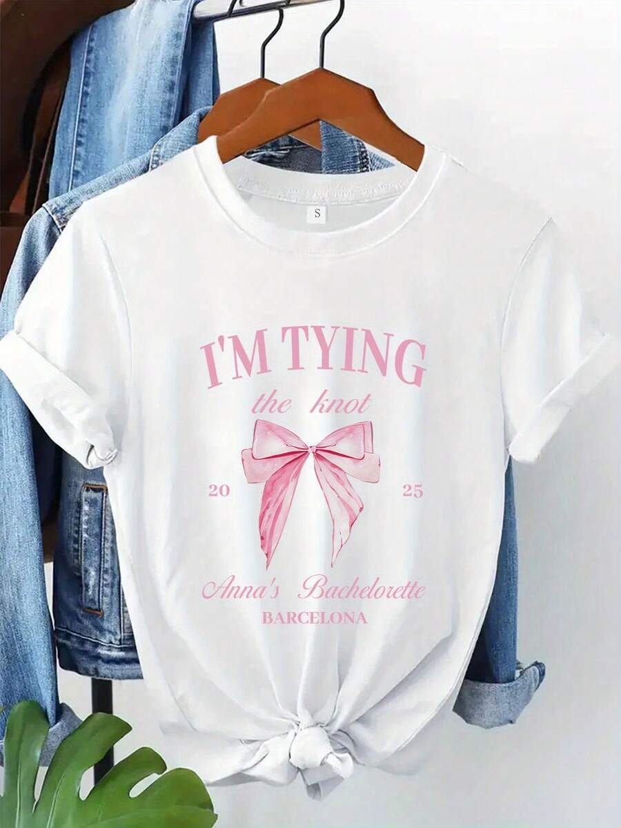 Modern, Casual Women's T-Shirt, Perfect For Parties And Lounging At Home, 100% Cotton, Loose Fit. Personalized T-Shirts For Brides And Bridesmaids - 'I'm Getting Married' T-Shirt - Perfect For Bachelorette Parties, Wedding Parties, And As A Gift For The Bride And Her Attendants - 白色 - 查看 1