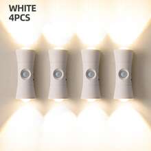 Smart LED Wall Light, 3-Color Adjustable, With Motion Sensor, Indoor Magnetic LED Sensor Wall Light, Battery Powered, Adjustable Color Temperature, USB Rechargeable Night Light, Wireless Magnetic Wall Light, Suitable For Hallway, Bathroom, Bedroom - Hourglass Design [Regular Version] - View 30
