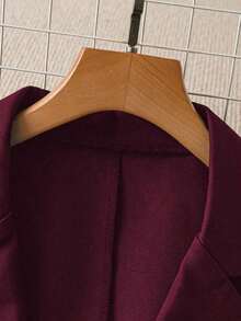 Blazer casual de unicolor para mujer - Rojo violeta - Ver 3